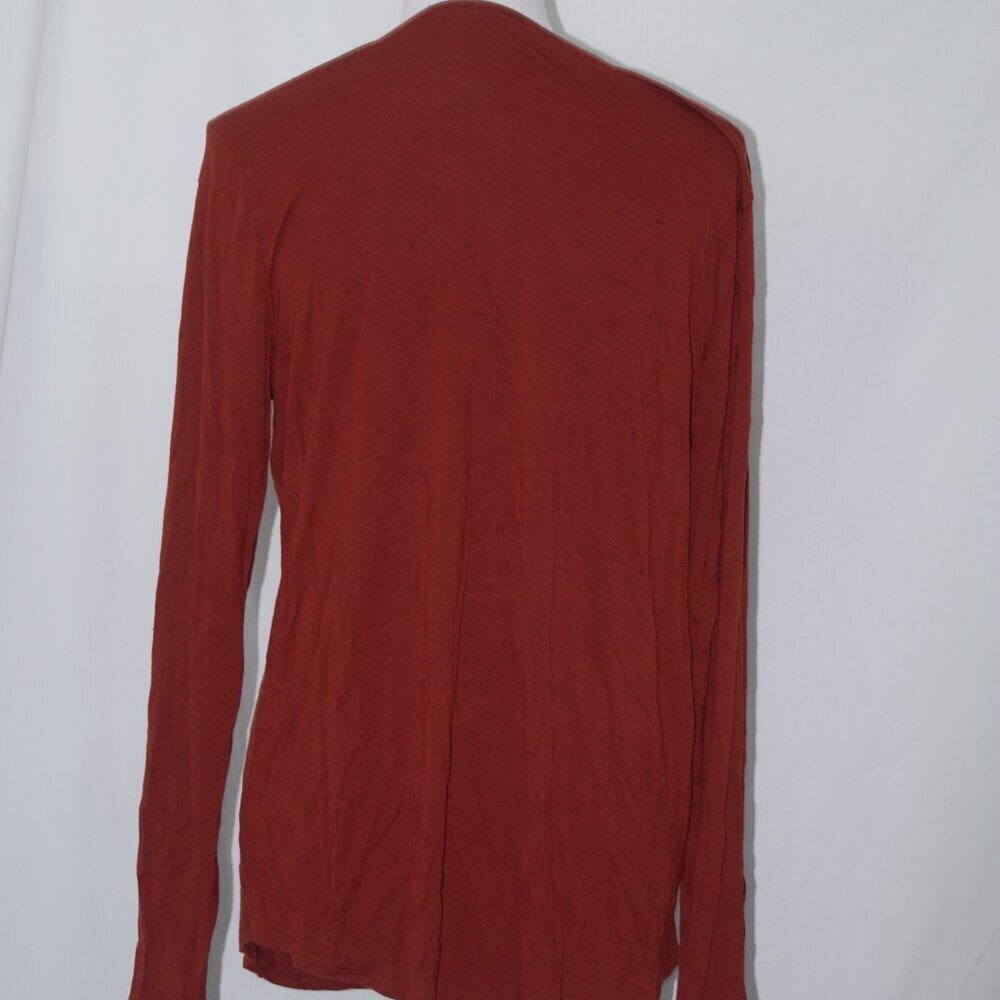 APT 9 Womens Large Rust Brown Speckled Black Textured Top Long Sleeve Shirt LNC - Picture 2 of 4